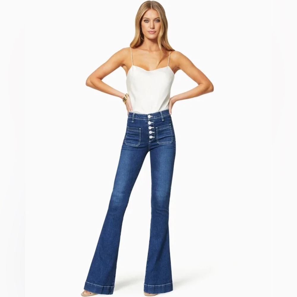 Ramy Brook Cindy High Rise Flare Jeans in Medium Wash